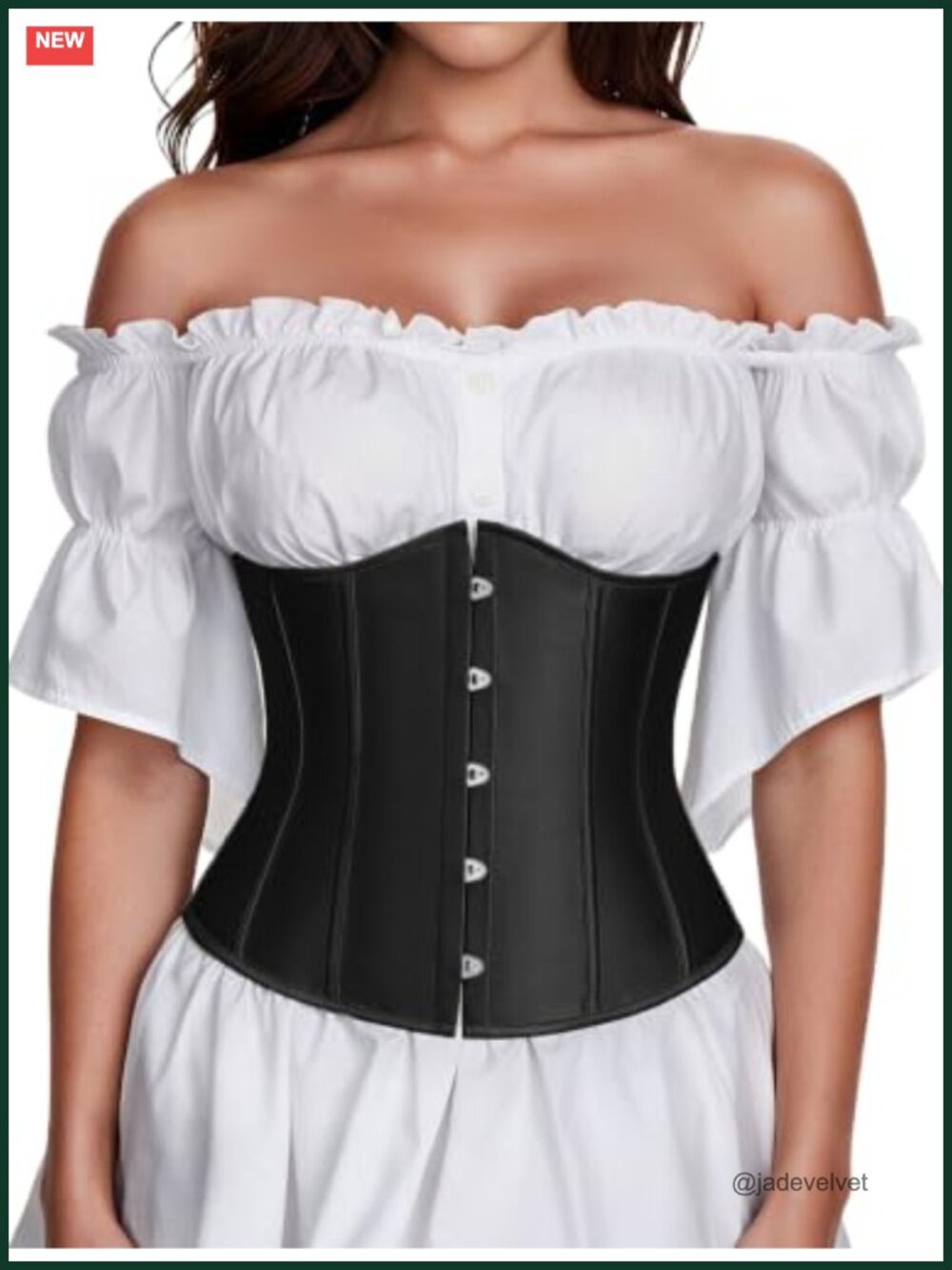 Underbust Corset Top Steel Boned Lace Up Renaissance Costume